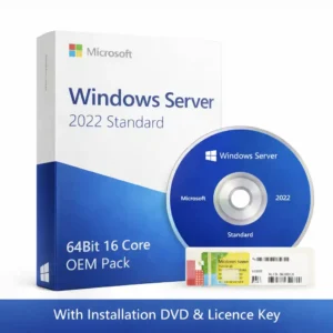 Windows Server 2022 Standard 64Bit 16 Core OEM Pack With Installation Dvd & Licence Key