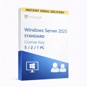 Windows Server 2025 Standard License Key – 1/2/5 PC | Instant Delivery | Online Activation